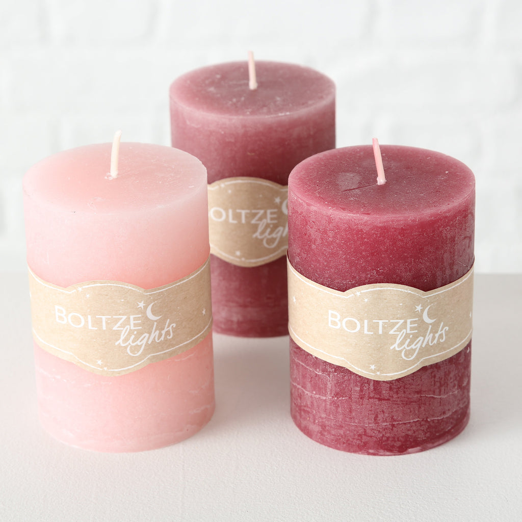 Stumpenkerze Basic Rosa