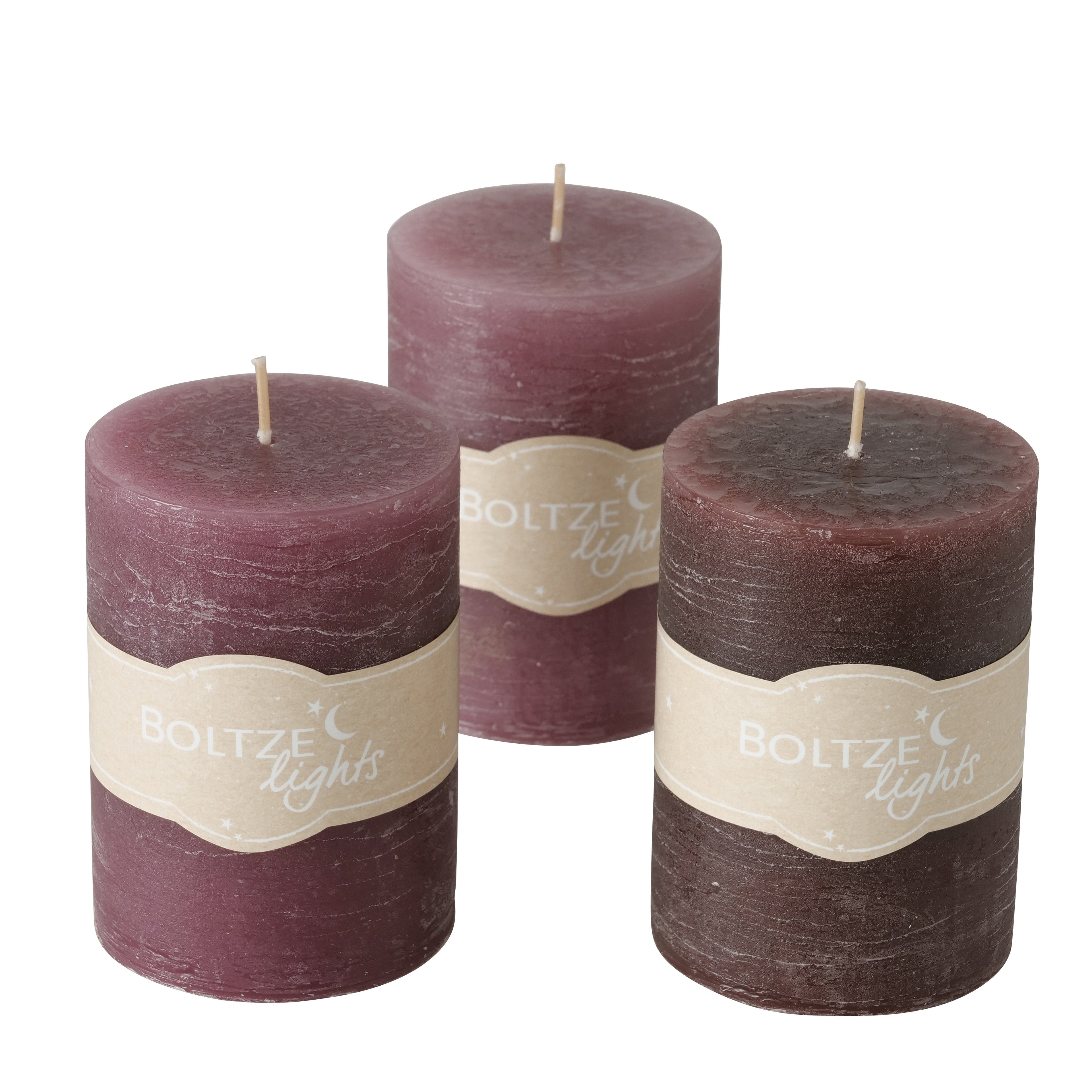 Stumpenkerze Rund Ø 7 cm – Paraffinwachs bordeaux