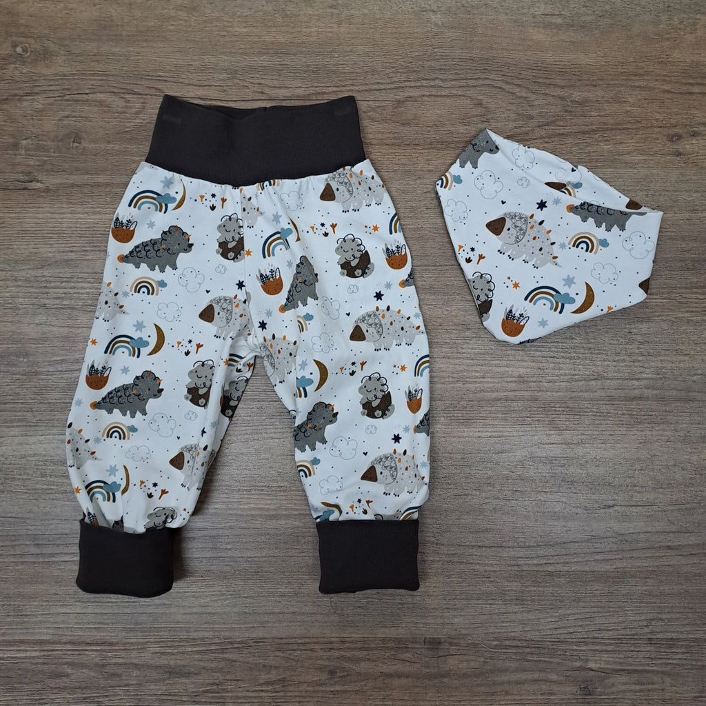 Babyhose, Mütze & Dreieckstuch "Dino"