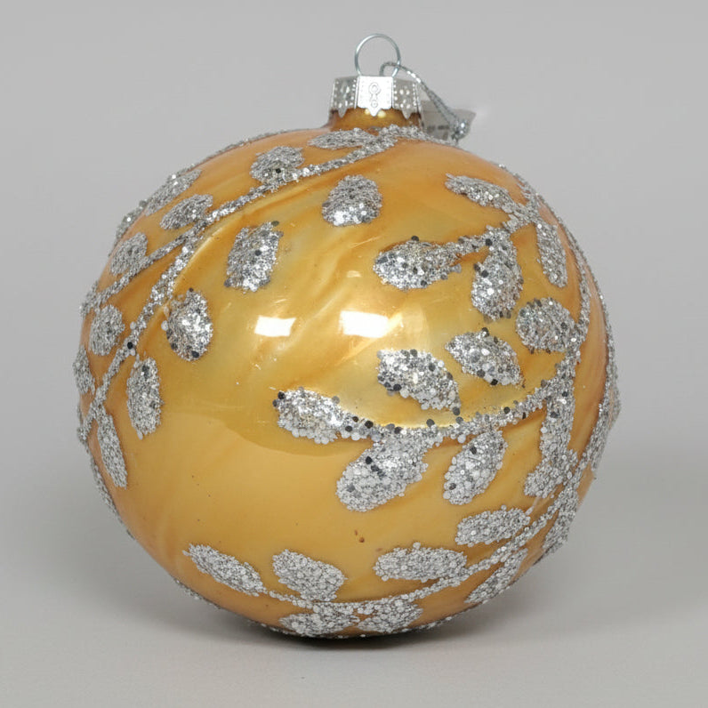 Glaskugel Champagner & Gold ø8cm - Hochwertige Weihnachtsdeko