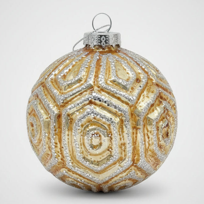 Glaskugel Champagner & Gold ø8cm - Hochwertige Weihnachtsdeko