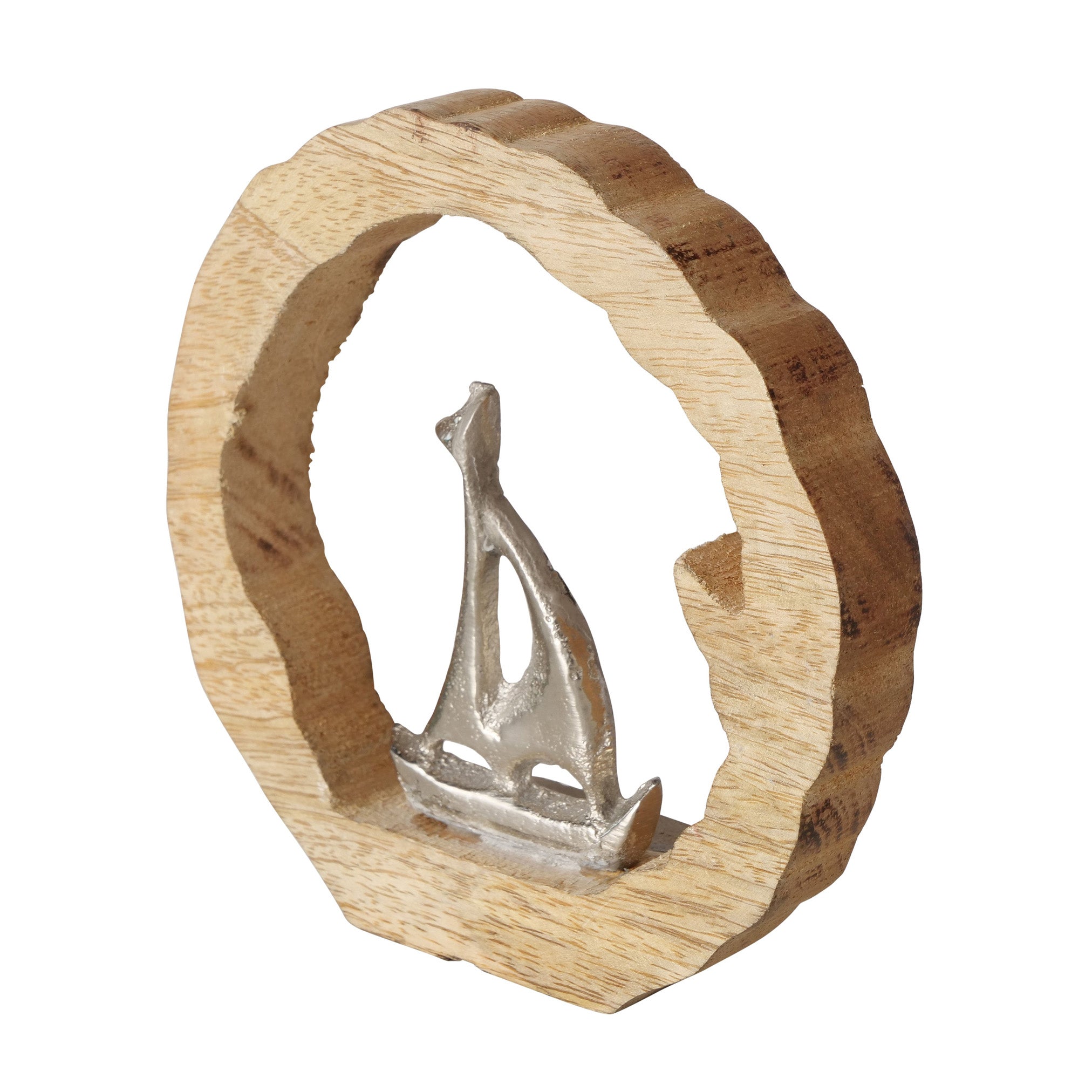 Dekoaufsteller Maritime – Handgearbeitet aus Mangoholz & Aluminium