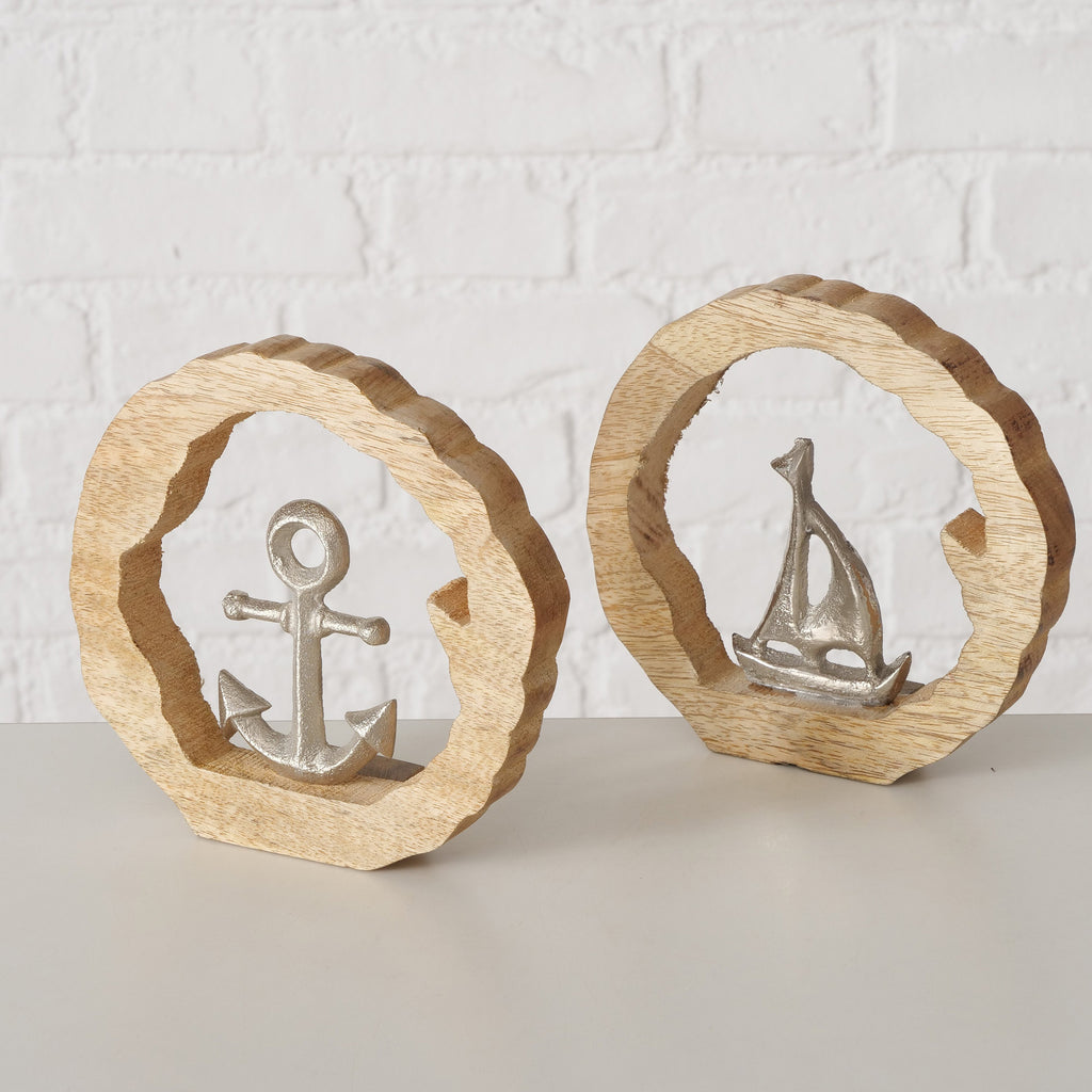 Dekoaufsteller Maritime – Handgearbeitet aus Mangoholz & Aluminium