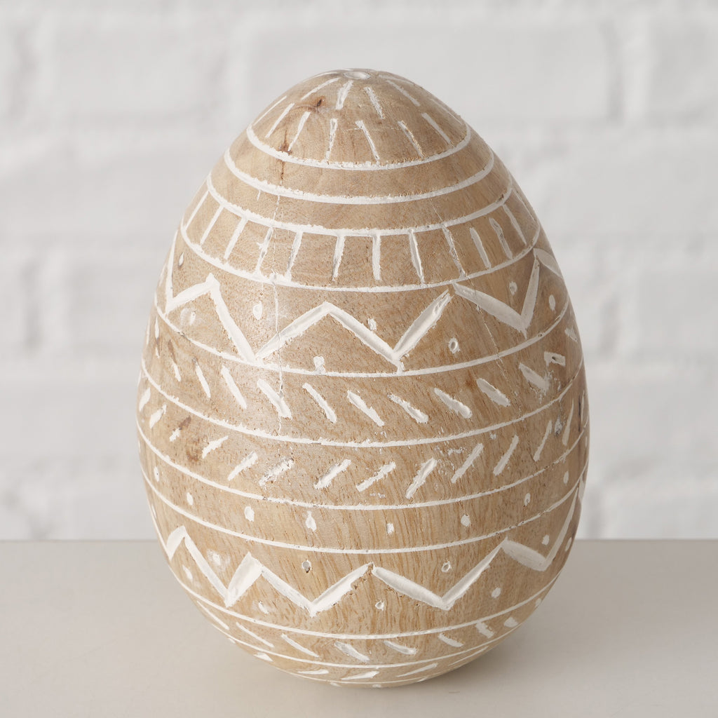 Dekoaufsteller Telur Ei – H 10 cm, Mangoholz