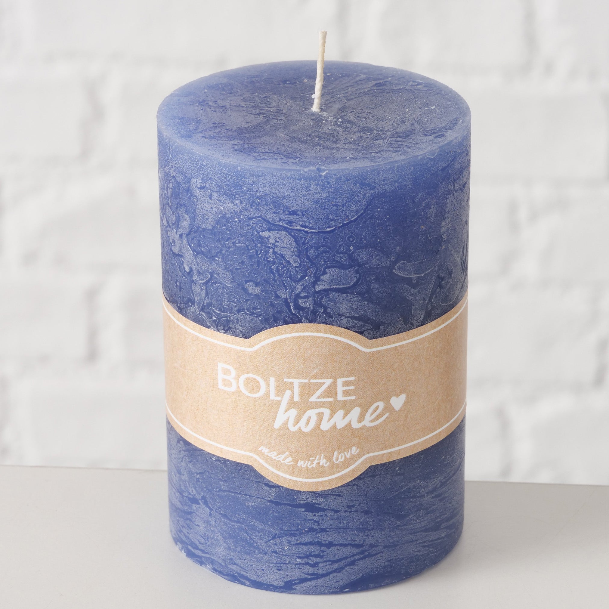 Stumpenkerze Casual Blau – H 10 cm, Ø 7 cm
