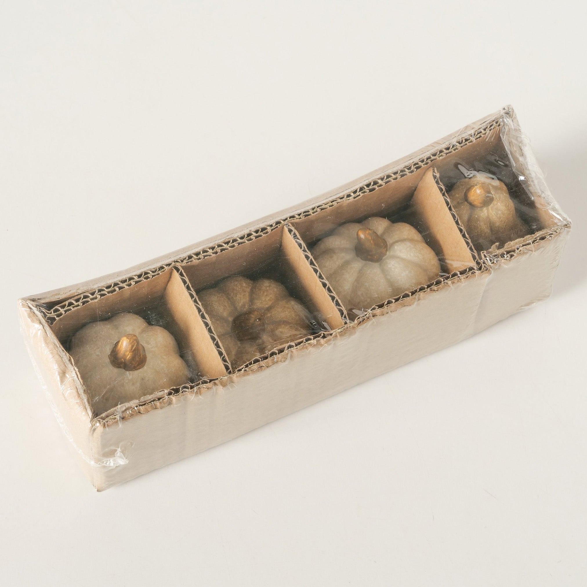 Dekoaufsteller Pumpky 4er-Set - Kürbisse aus Terrakotta braun