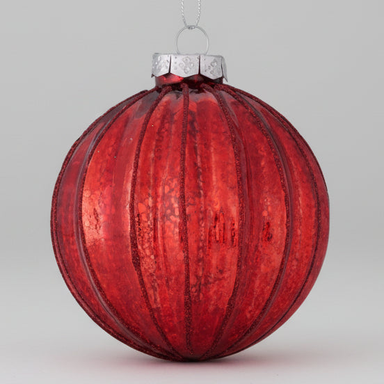 Weihnachtskugel Gloria handgemalt - Glaskugel rot