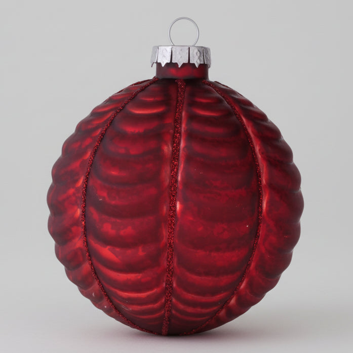 Weihnachtskugel Gloria handgemalt - Glaskugel rot