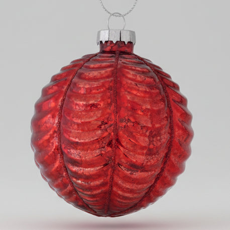 Weihnachtskugel Gloria handgemalt - Glaskugel rot