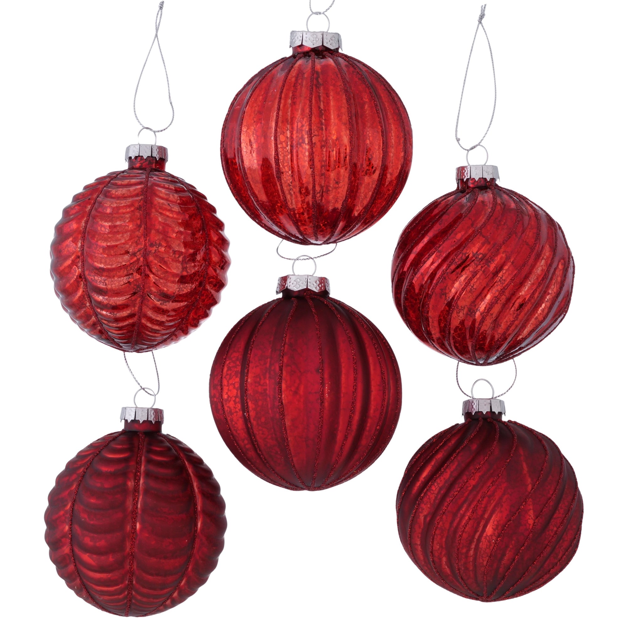 Weihnachtskugel Gloria handgemalt - Glaskugel rot