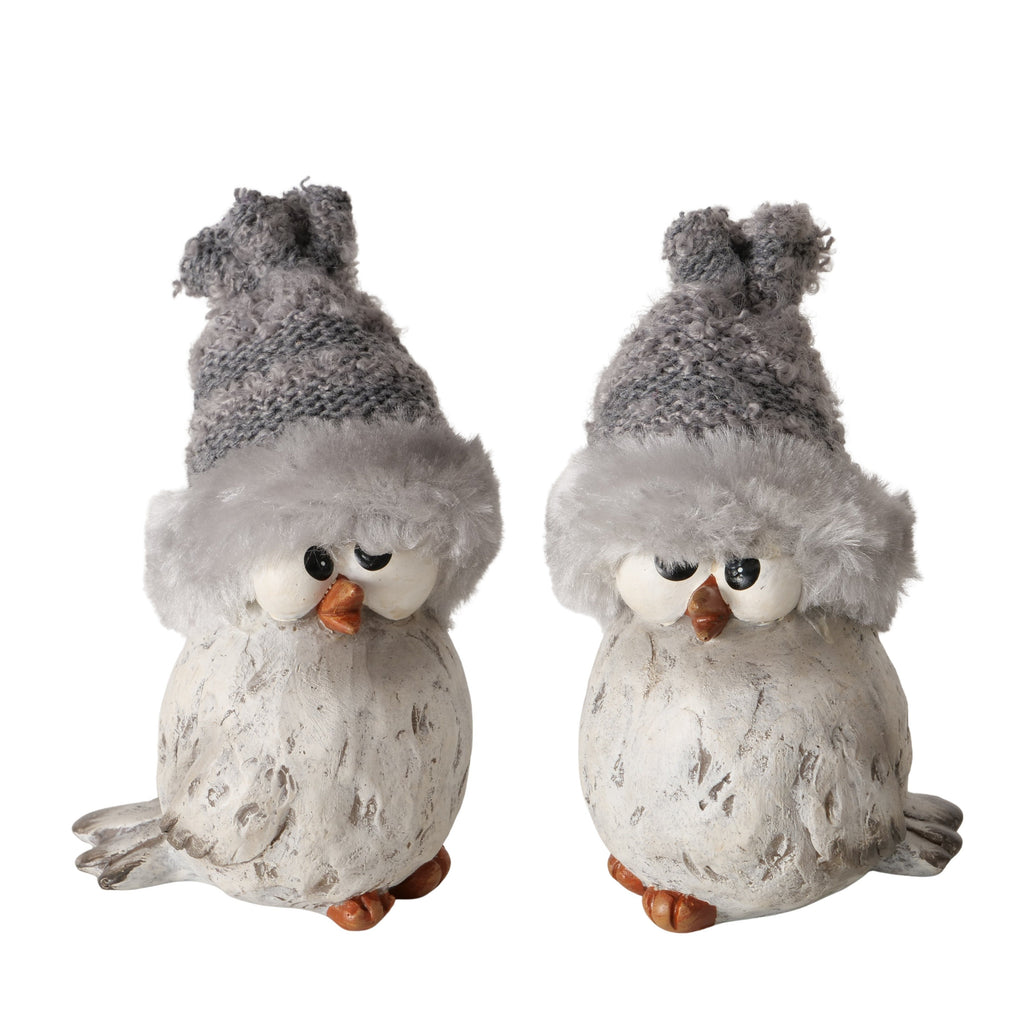 Dekovogel Jano in Grau – mit Plüsch, 12 cm