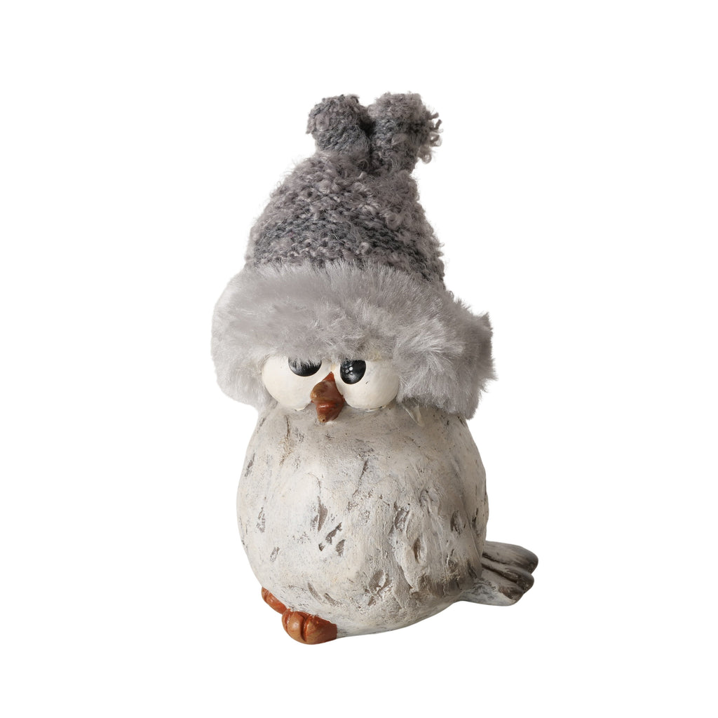 Dekovogel Jano in Grau – mit Plüsch, 12 cm