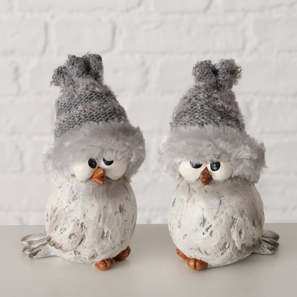 Dekovogel Jano in Grau – mit Plüsch, 12 cm