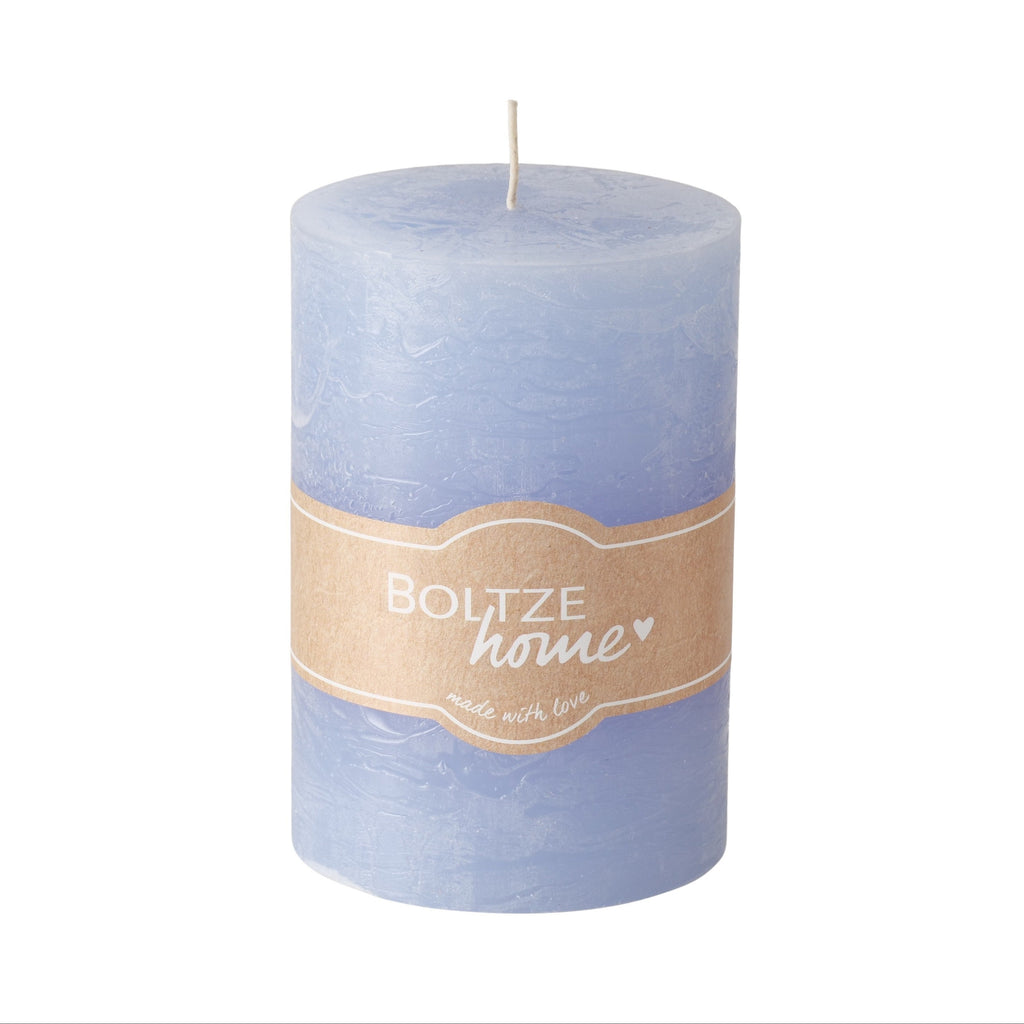 Stumpenkerze Casual Hellblau – Premium Paraffinkerze, 42h Brenndauer