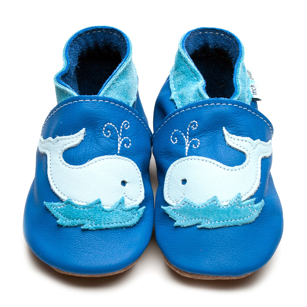 Lederfinkli Wal - Handgefertigte Baby-Lederschuhe aus Großbritannien