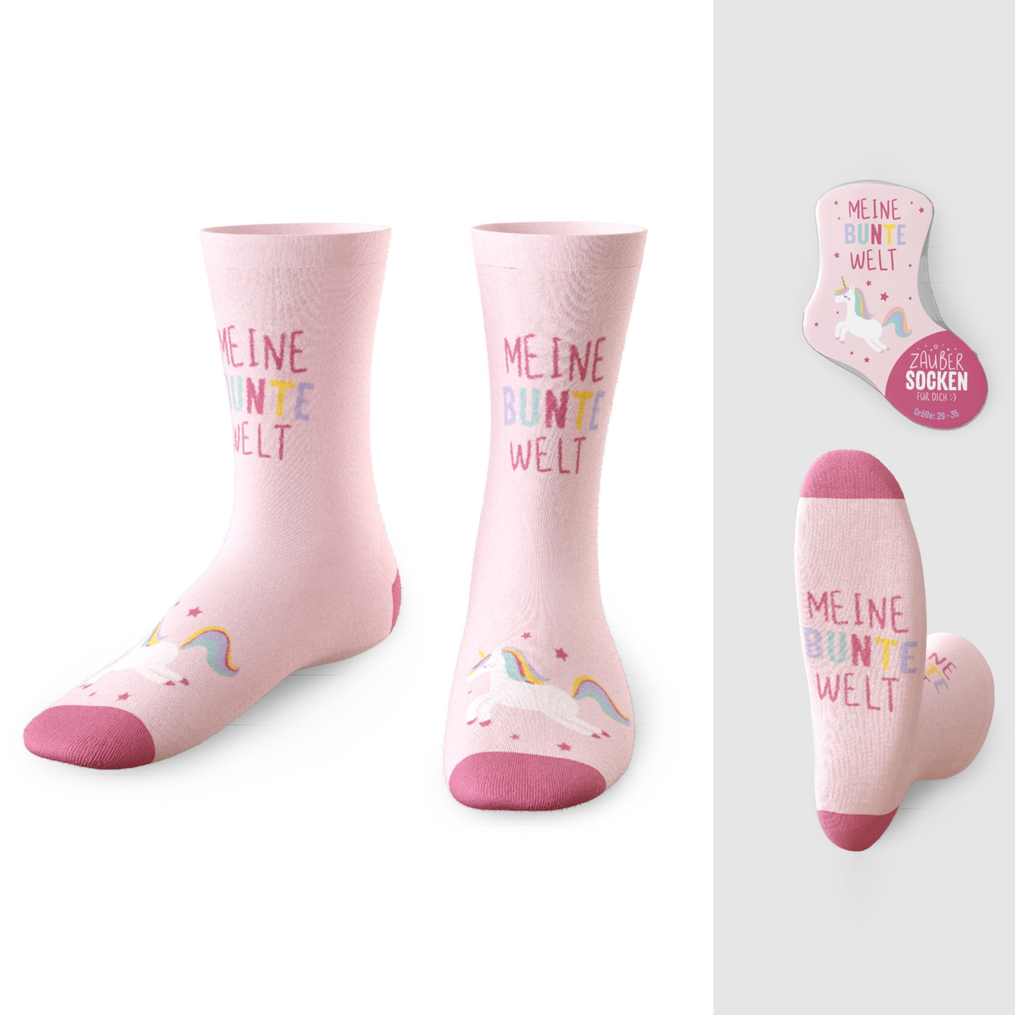 Zaubersocken Kleine Lieblinge „Meine bunte Welt“, Einhorn
