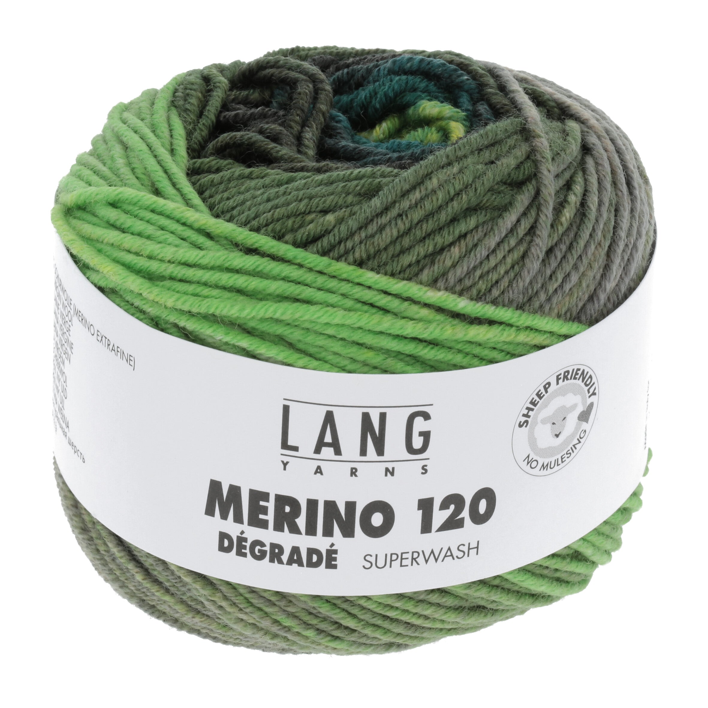 Merino 120 Dégradé Knäuel von Langyarns in grünen Farbverläufen 37.0002 