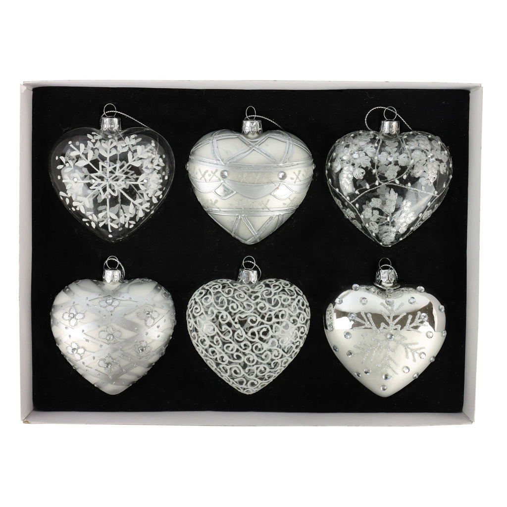 Glasherz Ice – Silber, ca. 9 cm, Weihnachtsdeko