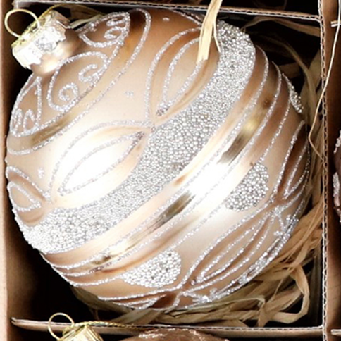Vintage Weihnachtskugel Bronze 10 cm - Handgefertigte Glaskugel