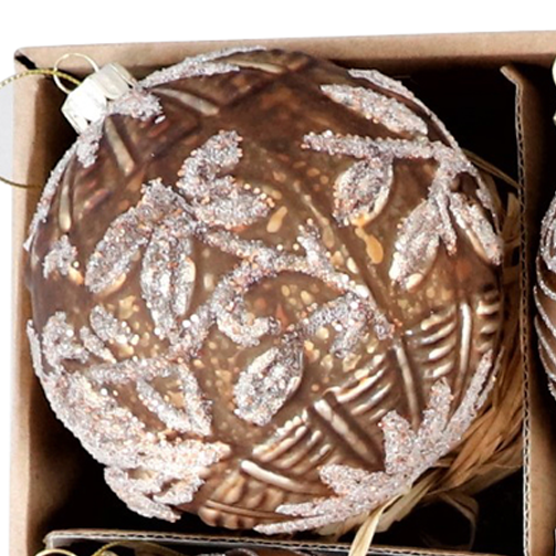 Vintage Weihnachtskugel Bronze 10 cm - Handgefertigte Glaskugel