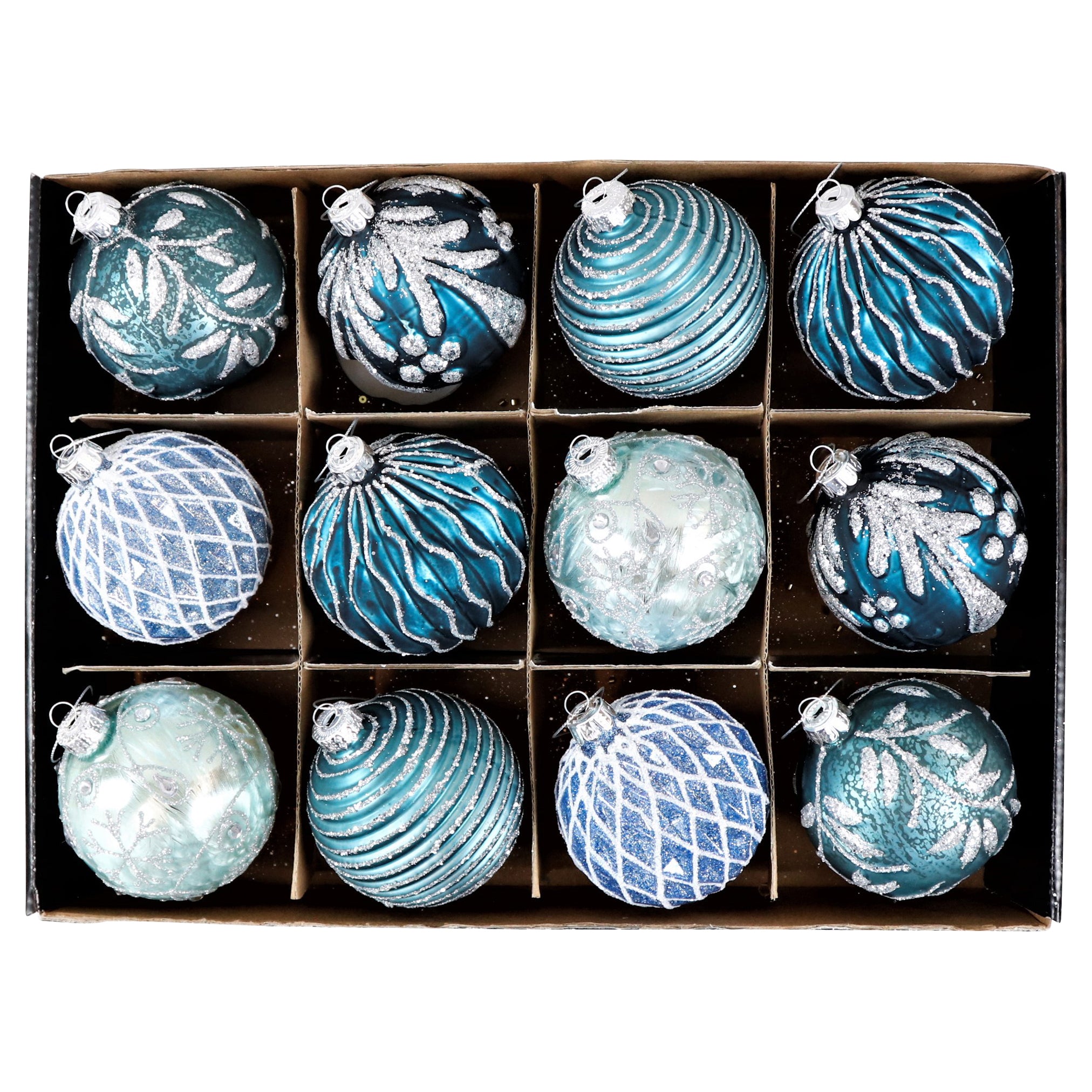 Weihnachtskugel Glas Blau ø8cm | Elegante Christbaumkugel