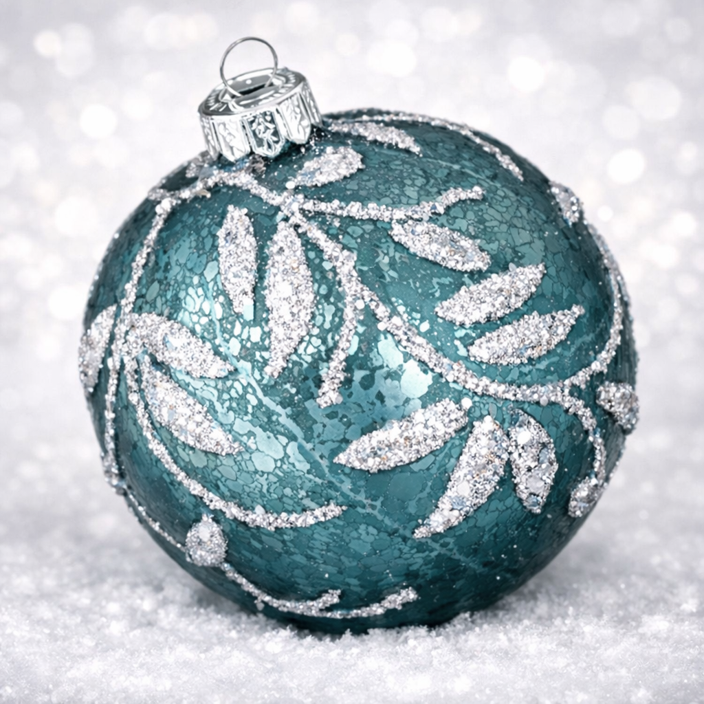 Weihnachtskugel Glas Blau ø8cm | Elegante Christbaumkugel