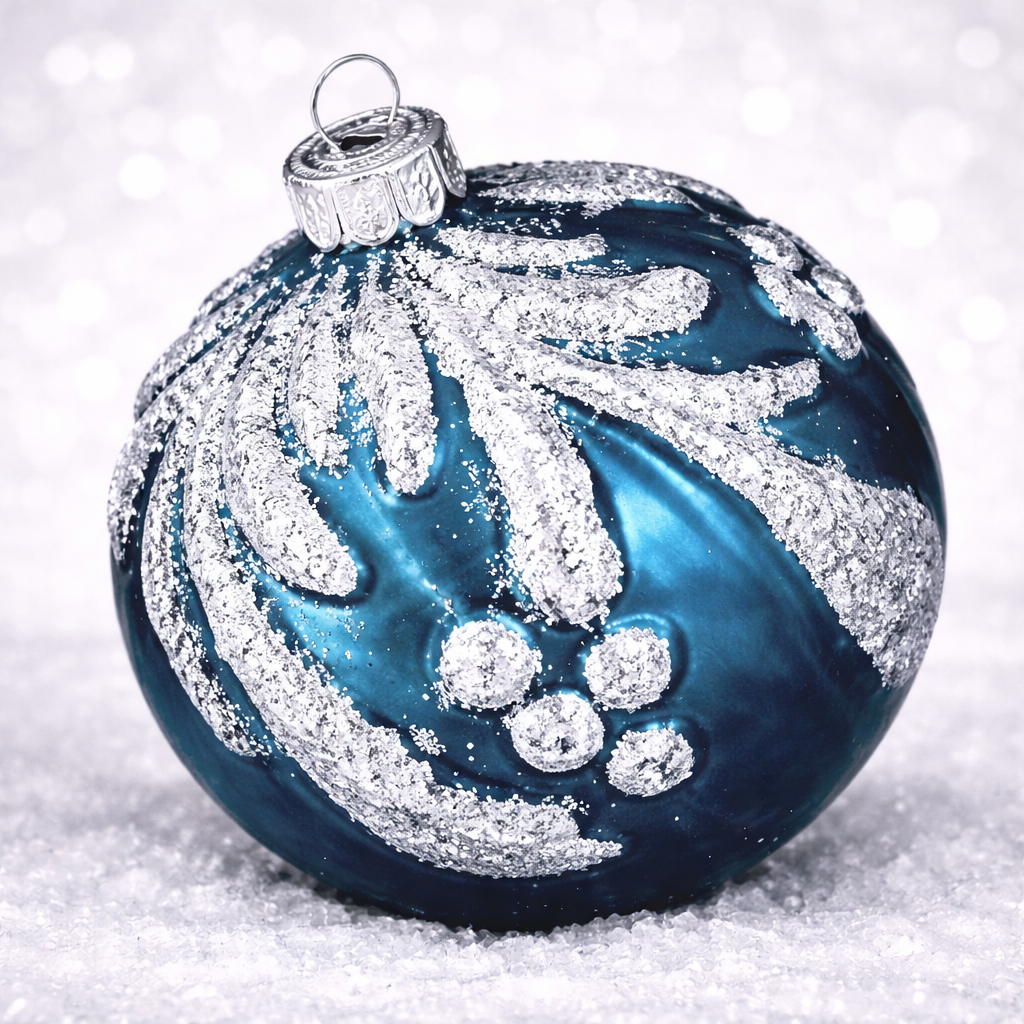 Weihnachtskugel Glas Blau ø8cm | Elegante Christbaumkugel