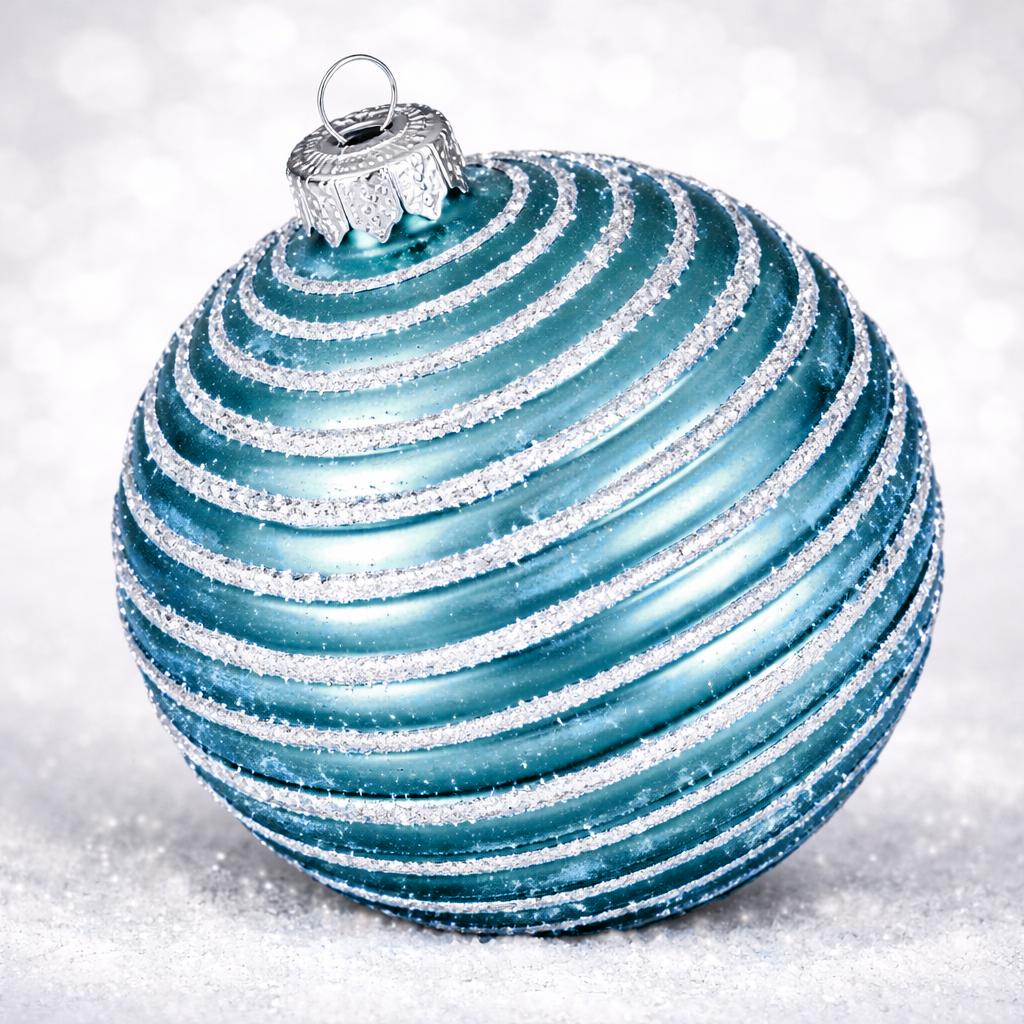 Weihnachtskugel Glas Blau ø8cm | Elegante Christbaumkugel