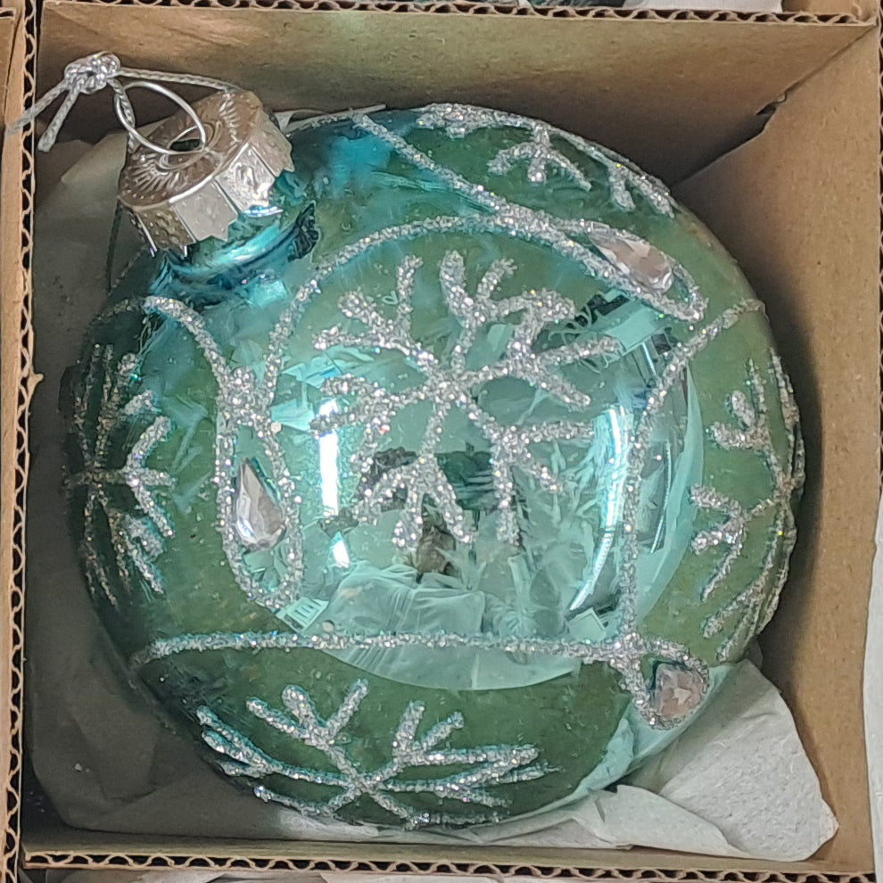 Weihnachtskugel Glas Blau ø8cm | Elegante Christbaumkugel
