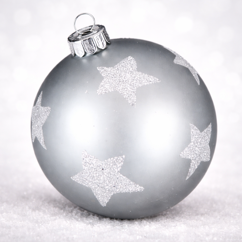 Weihnachtskugel Glas Grau ø8cm | Elegante Christbaumkugel