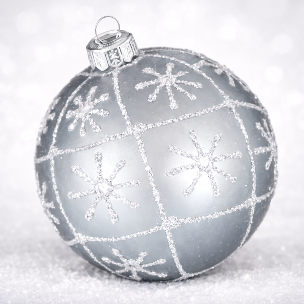 Weihnachtskugel Glas Grau ø8cm | Elegante Christbaumkugel