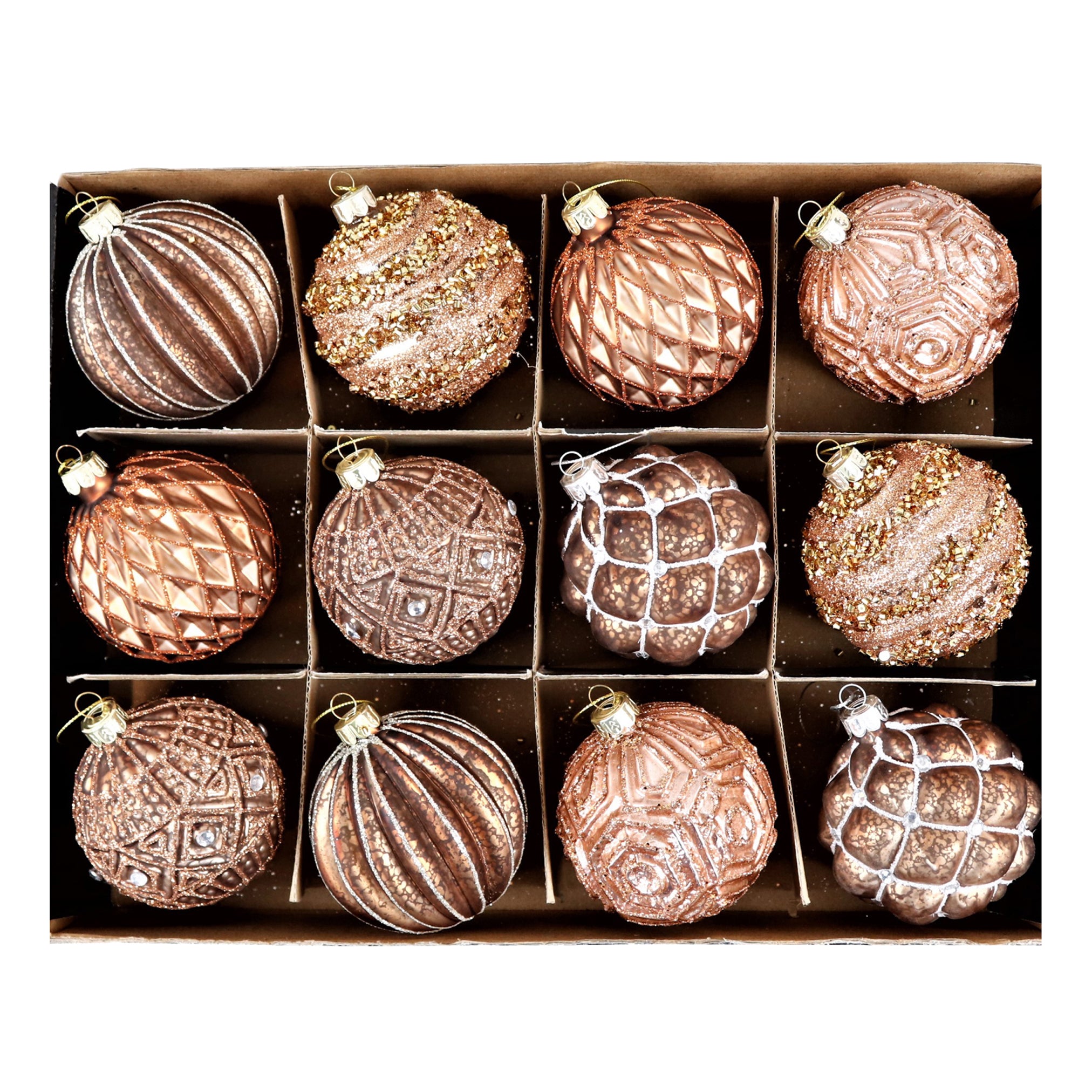 Glaskugel Gold-Bronze ø8cm | Edle Weihnachtsdekoration