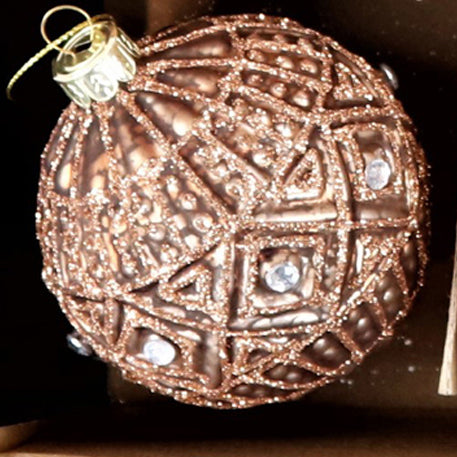 Glaskugel Gold-Bronze ø8cm | Edle Weihnachtsdekoration