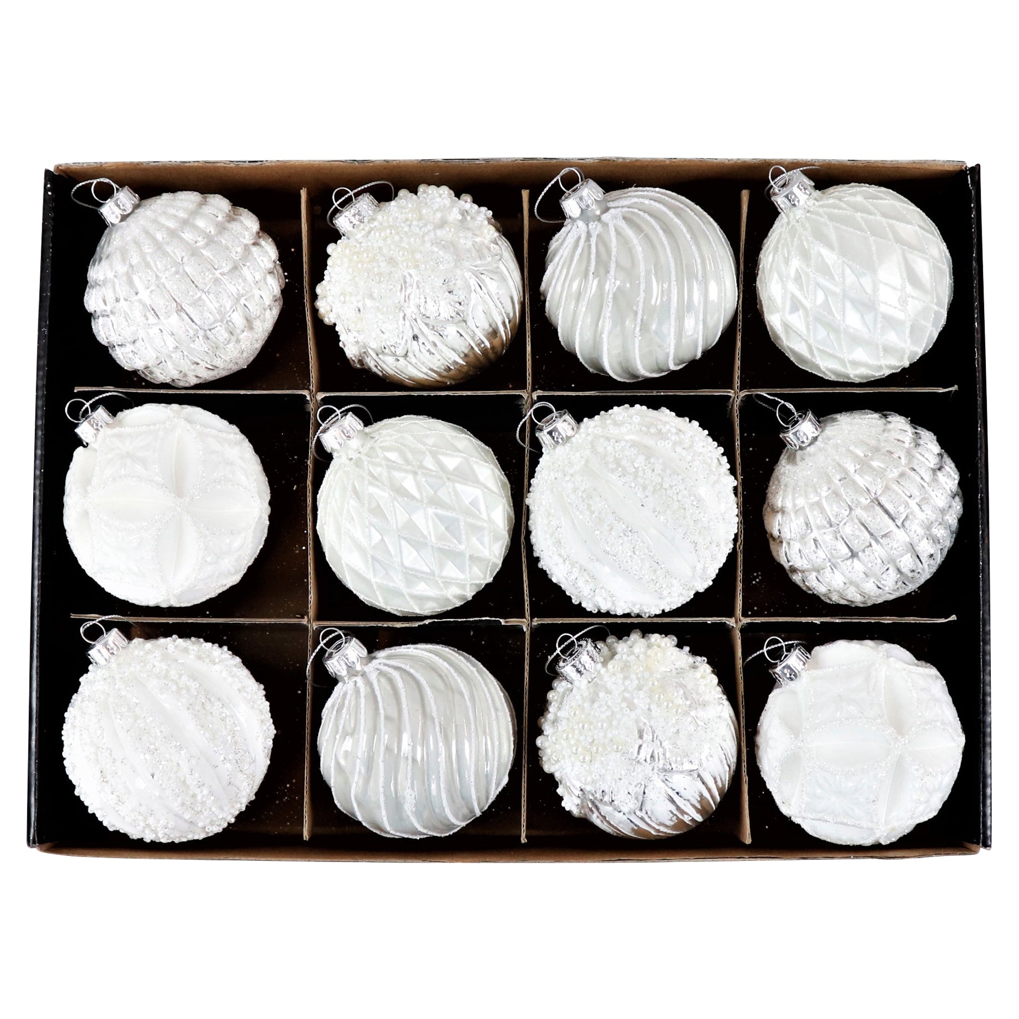Weihnachtskugel Hoff Weiss – Ø 8 cm Glaskugel