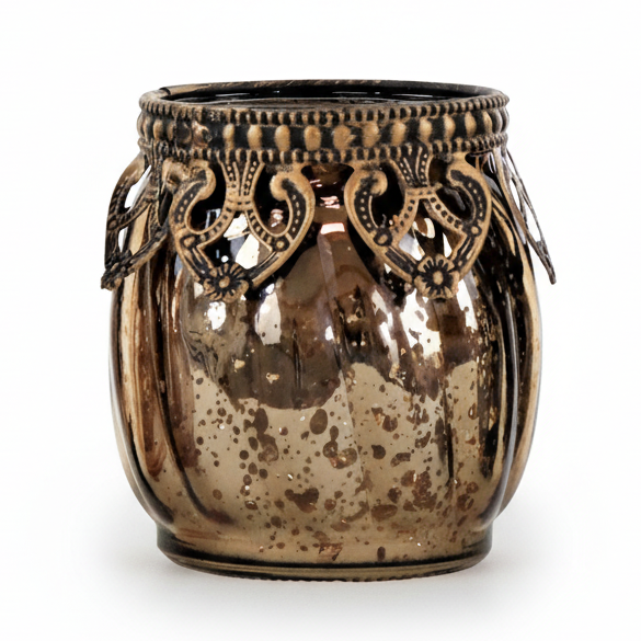 Teelichthalter Topkapi - Orientalisches Windlicht Gold Vintage 6x7cm