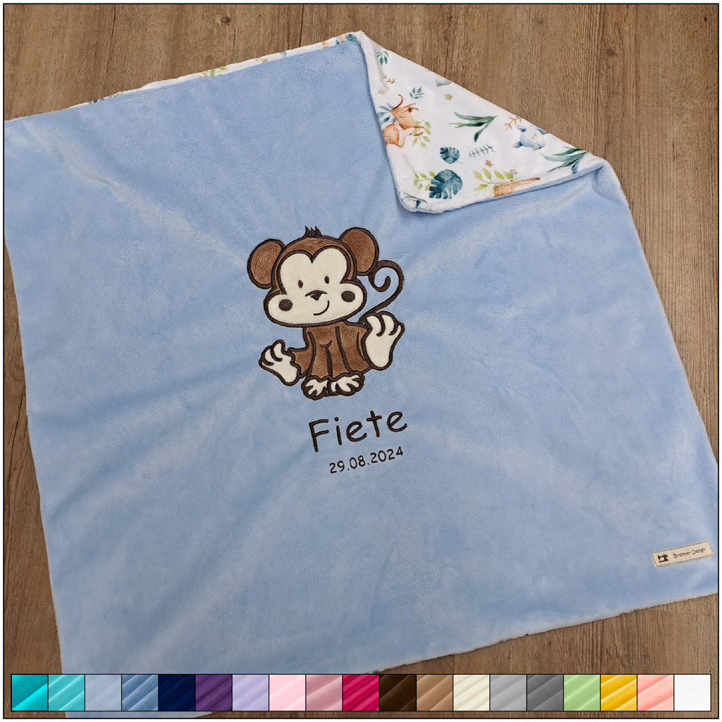 Babykuscheldecke Affe, diverse Farben