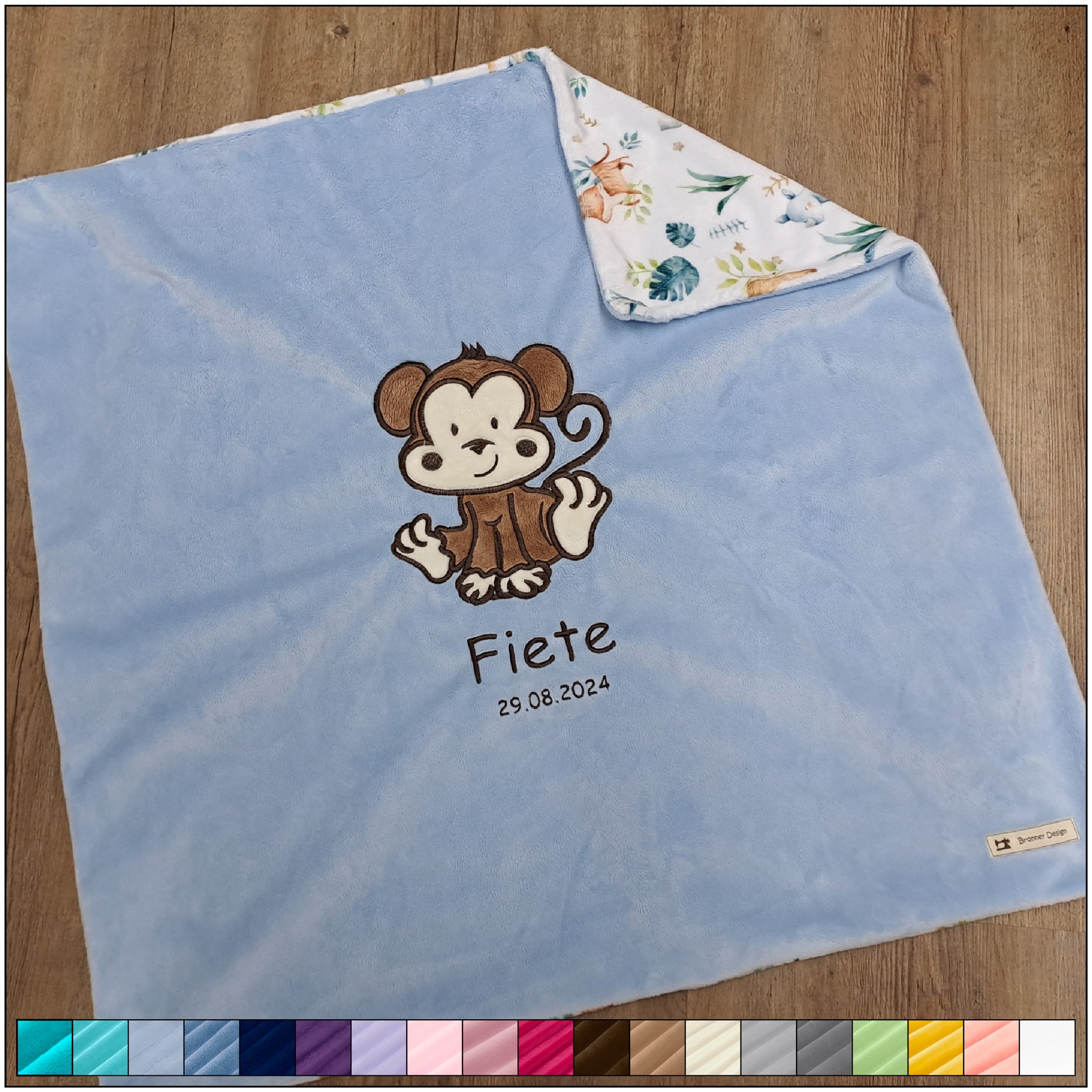 Babykuscheldecke Affe, diverse Farben