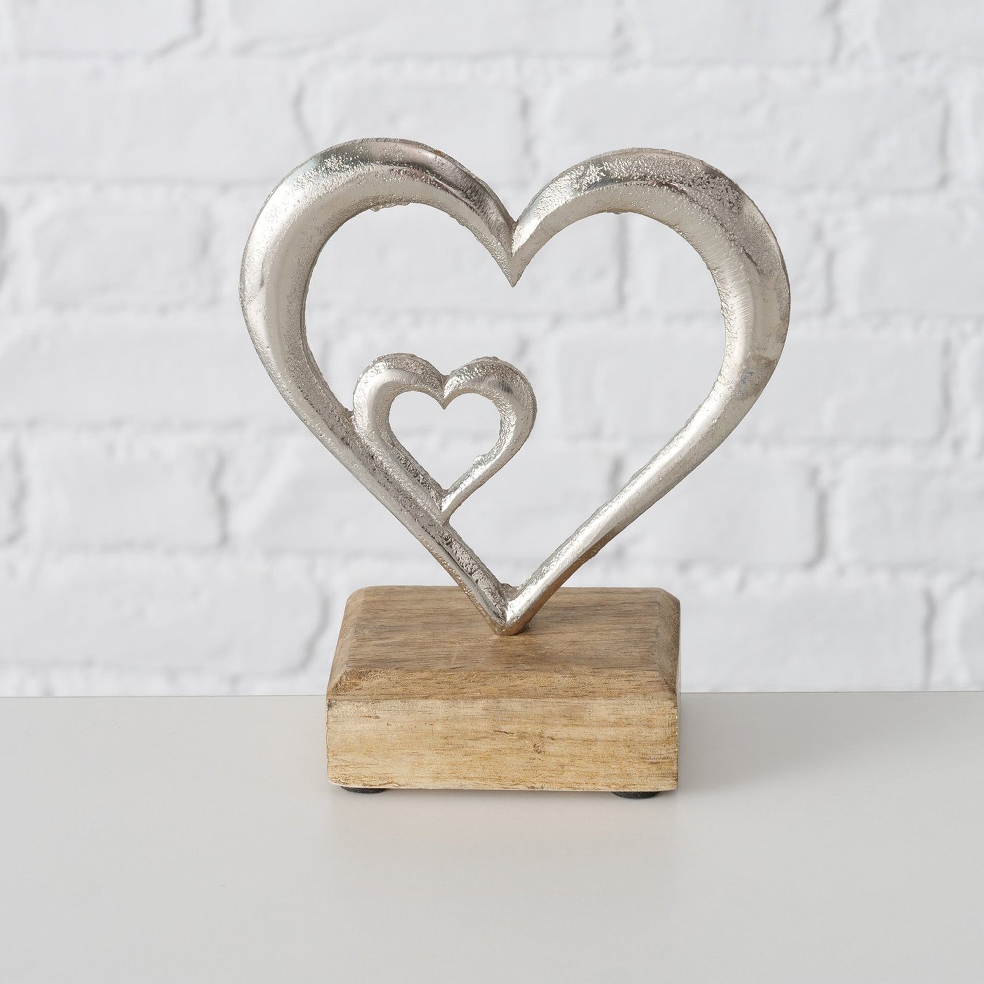 Deko-Herz Adea – Holz & Metall Aufsteller
