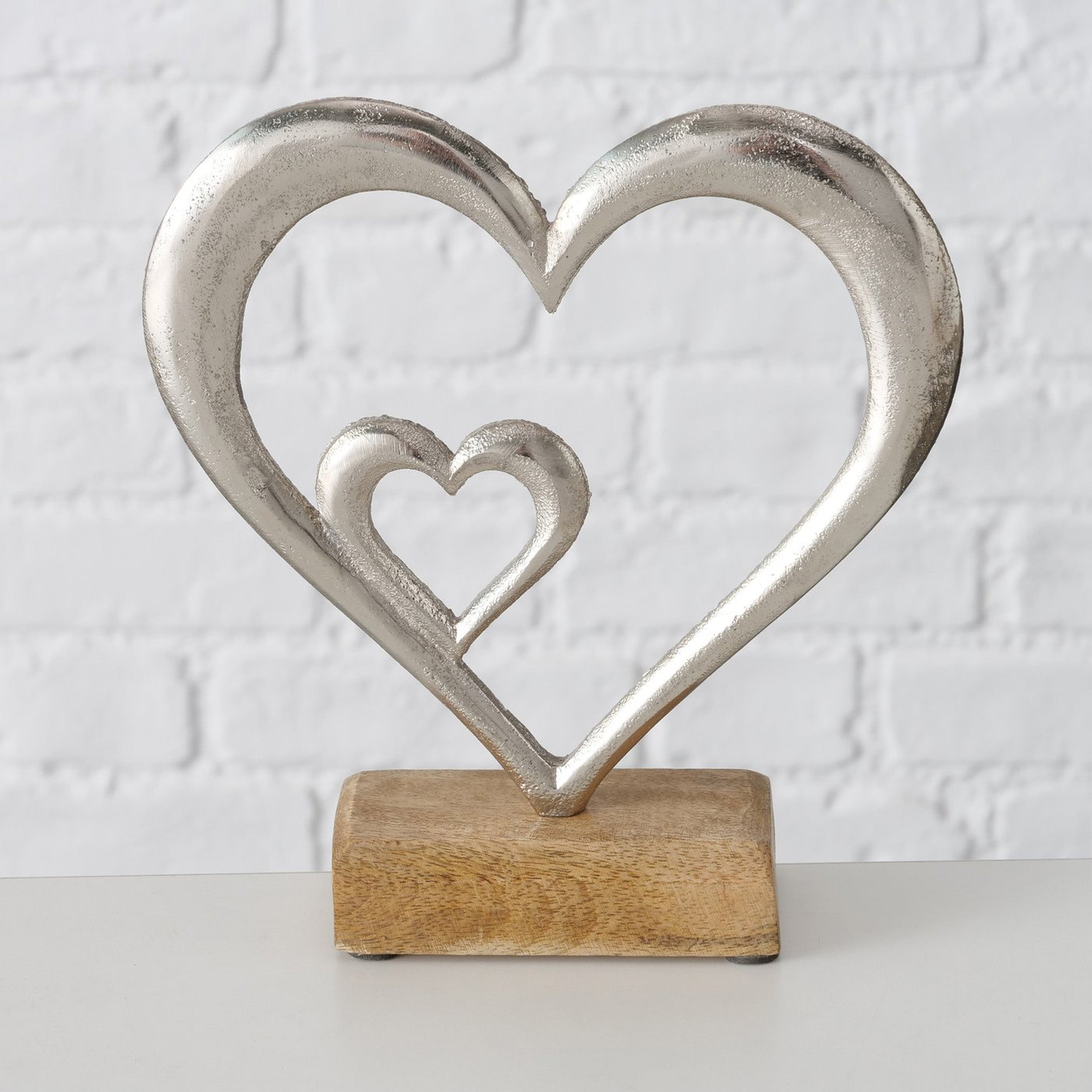Deko-Herz Adea – Holz & Metall Aufsteller