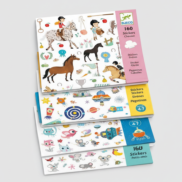 Djeco Stickers – 160 bunte Aufkleber für Kinder ab 4 Jahren