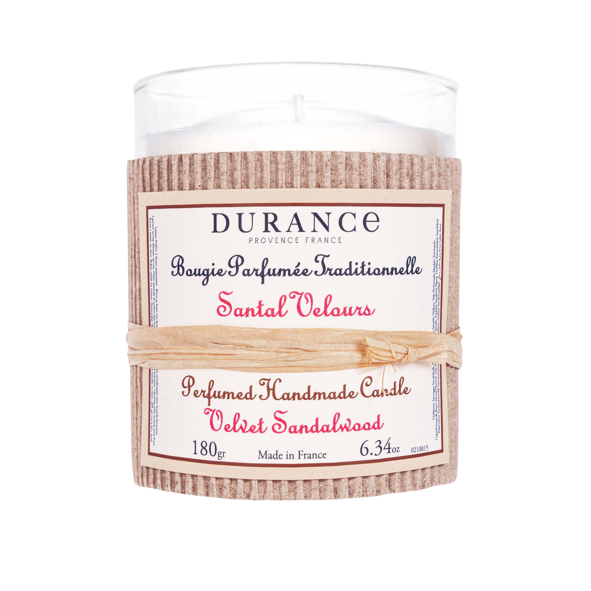 DURANCE Duftkerze 180g Samtiges Sandelholz – Bibliothèque de Parfums