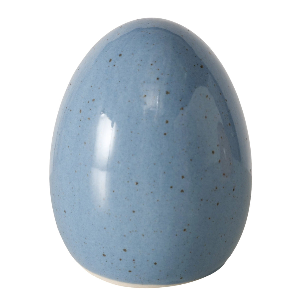 Handbemaltes Porzellan-Osterei Mylana – Edle Frühlingsdekoration in Beige-Blau