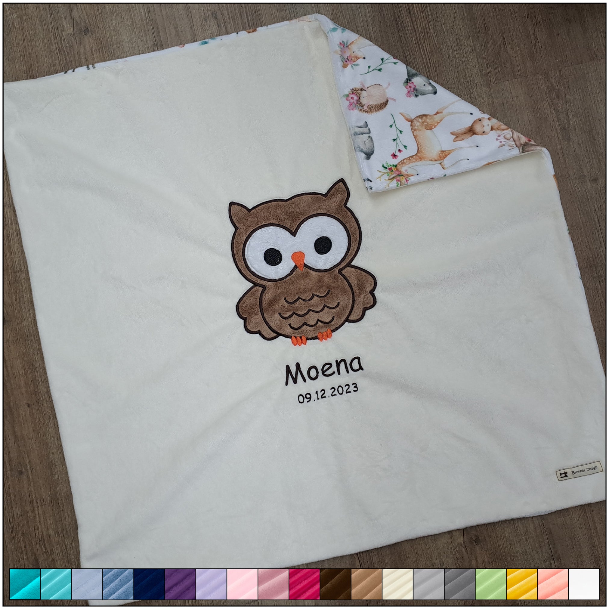 Babykuscheldecke Eule, diverse Farben