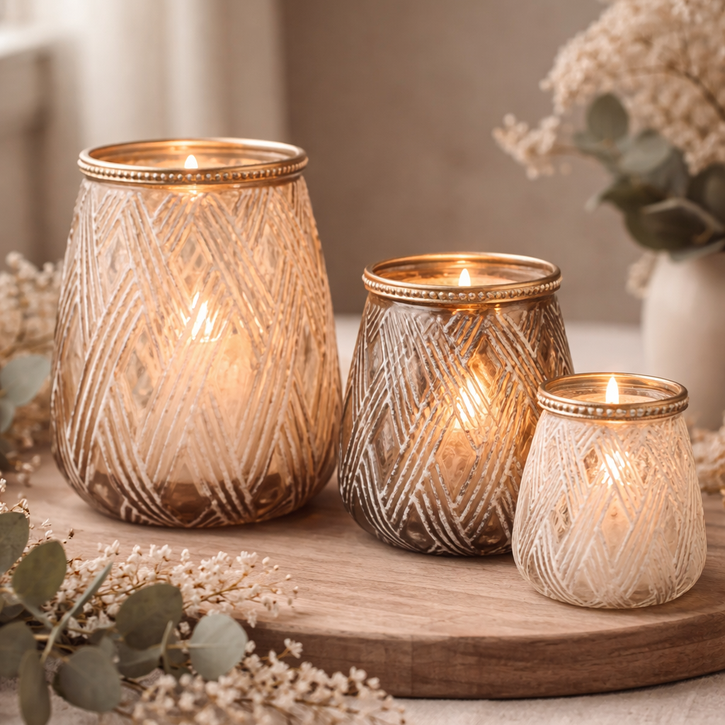 Windlicht FÈS – Vielseitige Vase & Windlichthalter in Naturtönen