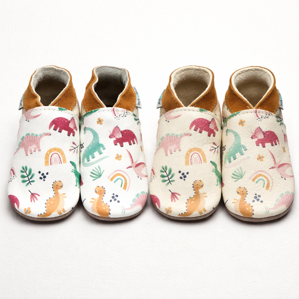 Lederfinkli Dino - Handgefertigte Baby-Lederschuhe aus Großbritannien
