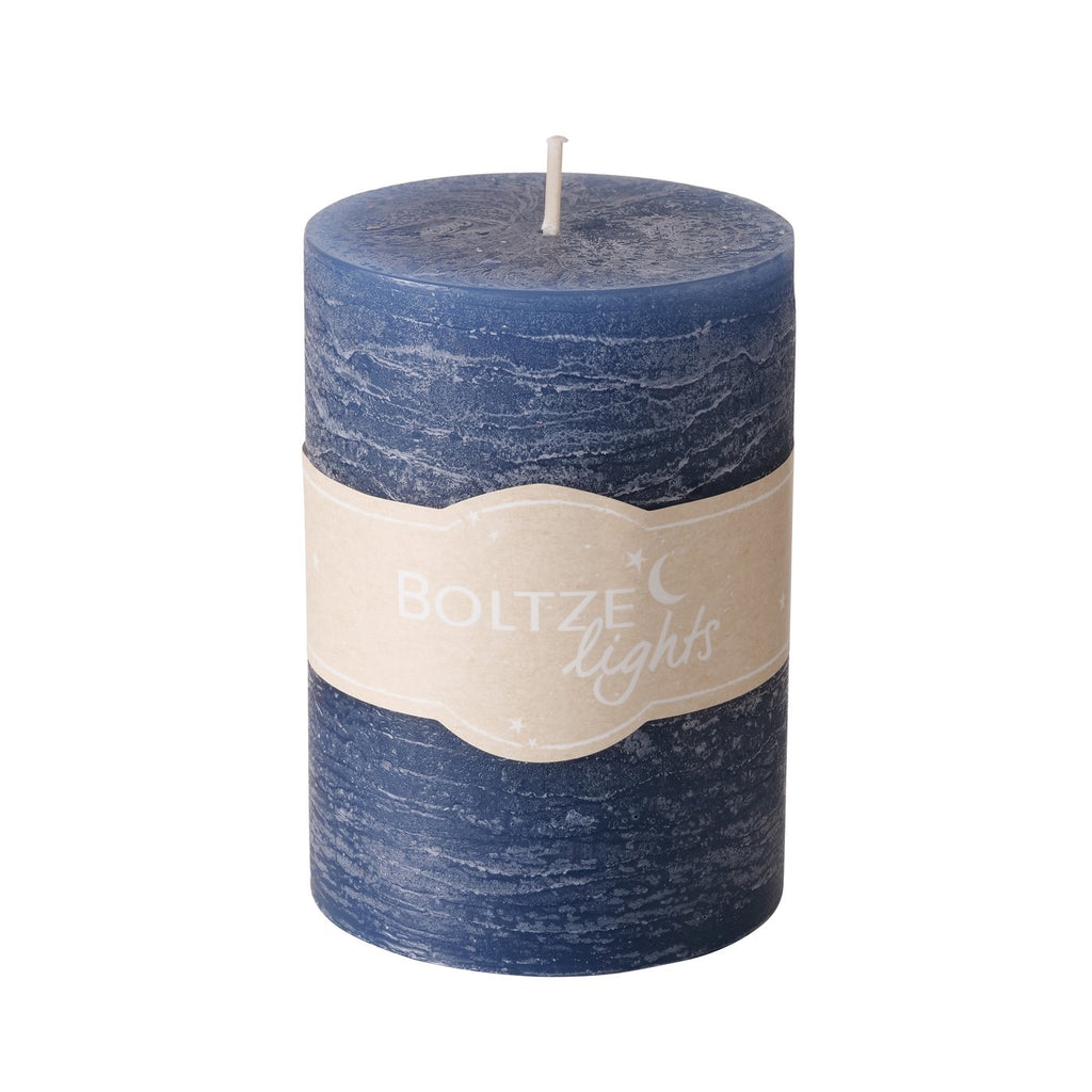 Stumpenkerze blau – Runde Kerze 10 cm