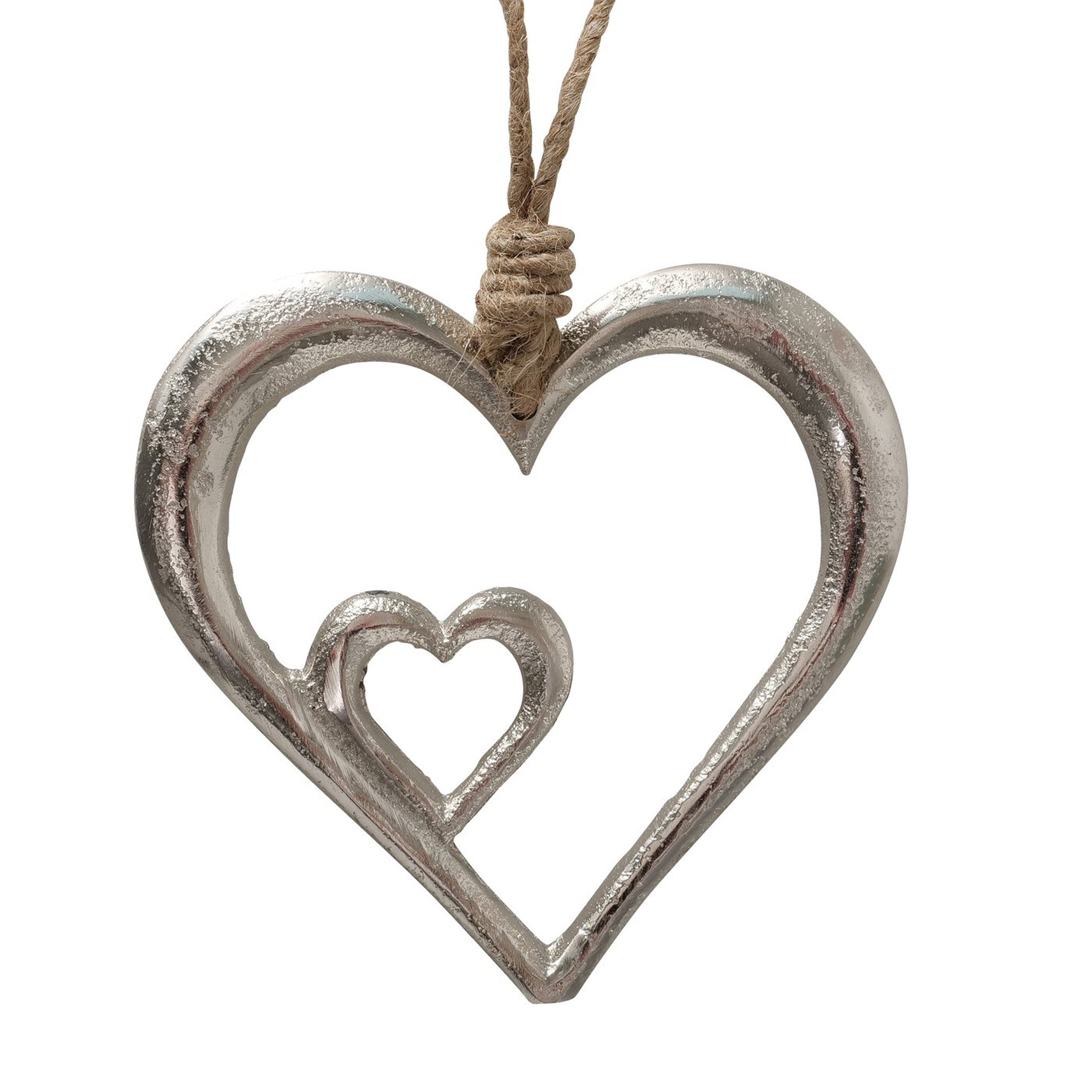Dekoanhänger Adea – Herz Silber Handgearbeitet