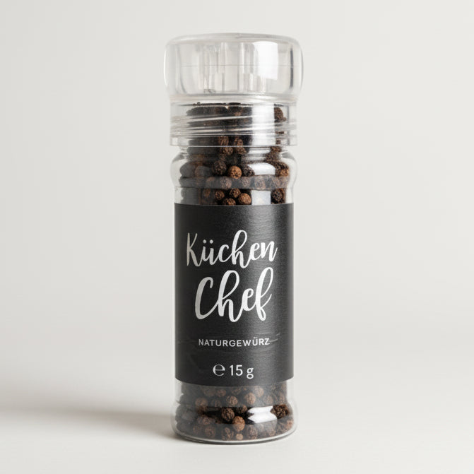 Pfeffermühle mit schwarzem Pfeffer – Küchenchef 45g