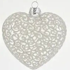 Glasherz Ice – Silber, ca. 9 cm, Weihnachtsdeko