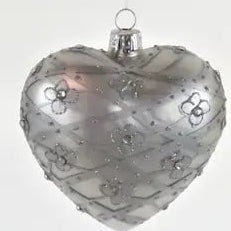 Glasherz Ice – Silber, ca. 9 cm, Weihnachtsdeko